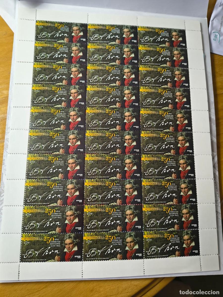 Sellos: O) 2021 GUATEMALA, COMPOSER LUDWIG VAN BEETHOVEN 1770 - 1827, SHEET MNH