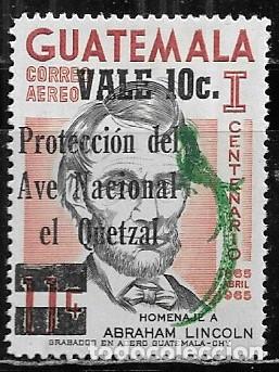 Sellos: GUATEMALA 1967, ABRAHMA LINCOLN - SOBRECARGADO. MNH.