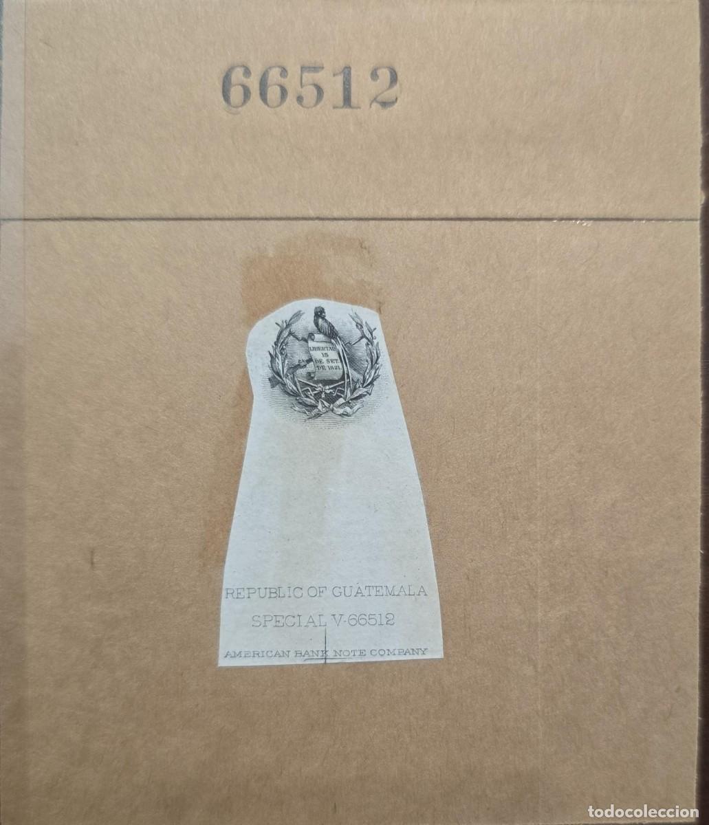 Sellos: O) GUATEMALA, REVENUE STAMPS, AMERICAN BANK NOTE, ABN, COAT OF ARMS, CONTROL NUMBER