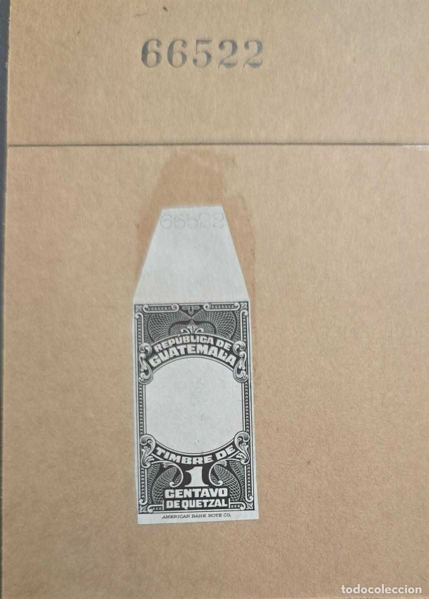 Sellos: O) GUATEMALA, DIE PROOF, AMERICAN BANK NOTE - ABN, REVENUE, NATIONAL EMBLEM 1 QUETZAL, CONTROL NUMBE