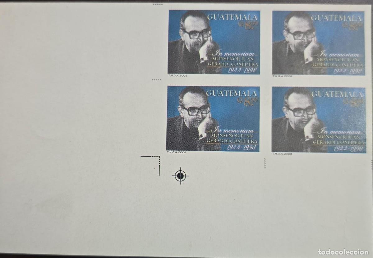 Sellos: O) 2008 GUATEMALA, IMPERFORATED, JUAN GERARDI CONEDERA, AUXILIARY BISHOP OF THE DIOCESE OF GUATEMAL