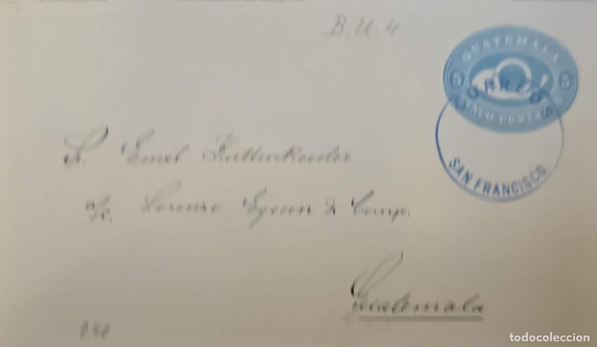 Selos: O) 1898 circa, GUATEMALA,CORREOS SAN FRANCISCO, POST HORN 5c blue, POSTAL STATIONERY, INTERNAL SERVI
