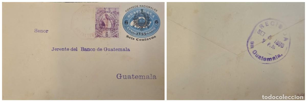 Briefmarken: O) 1895 GUATEMALA, QUETZALTENANGO, NATIONAL EMBLEM - COAT OF ARMS QUETZAL 6c, POST HORN, 6 centavos
