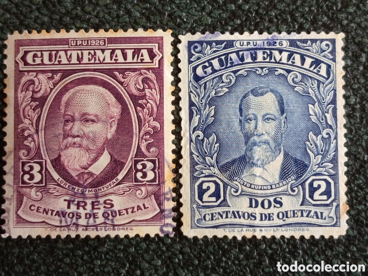Francobolli: Pareja Sellos Guatemala 1926 Personajes UPU Yvert 233 y 234