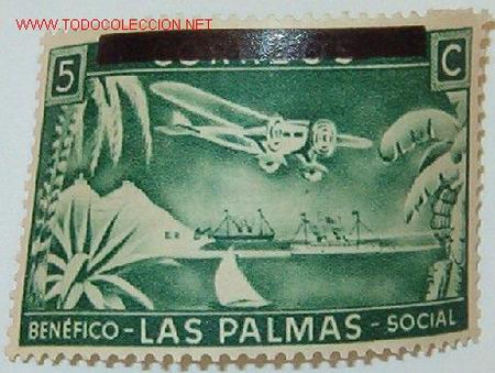 Sellos: Vi&ntilde;eta las Palmas, 5 cts. - Foto 1