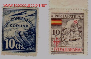 Sellos: Dos vi&ntilde;etas sello. - Foto 1