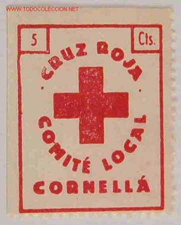 Sellos: Vi&ntilde;eta Cruz Roja, Comit&eacute; Local, Cornell&aacute; - Foto 1