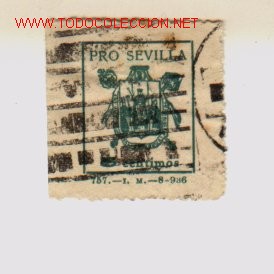 Sellos: Vi&ntilde;eta Pro Sevilla. - Foto 1