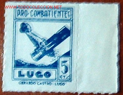 Sellos: pro combatientes Lugo, 5 ctms - Foto 1
