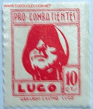 Sellos: pro combatientes Lugo, 10 ctms - Foto 1