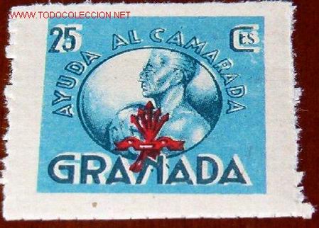 Sellos: Ayuda al camarada, Granada, 25 ctms - Foto 1