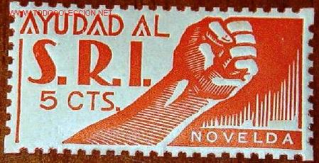 Sellos: Ayudad al SRI, 5 ctms. Rep&uacute;blica - Foto 1