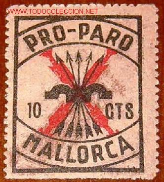 Sellos: Pro paro Mallorca, 10 ctms - Foto 1