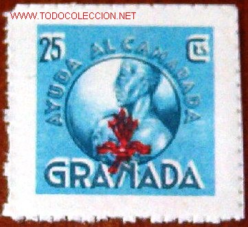 Sellos: Ayuda al camarada, Granada, 25 ctms - Foto 1