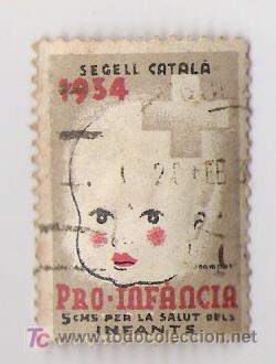 Sellos: SEGELL CATALA      PRO-INFANCIA    1954 - Foto 1