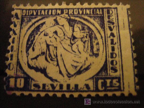 Sellos: Auxilio desvalidos Sevilla, 10 cts - Foto 1