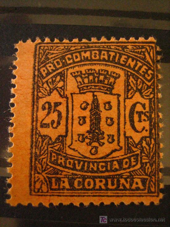 Sellos: Sello Pro Combatientes, la Coru&ntilde;a, 25 cts - Foto 1