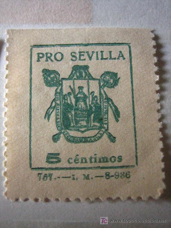 Sellos: Sello Pro Sevilla, 5 cts - Foto 1