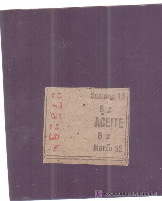 Sellos: CUPON DE ABASTECIMIENTO DE ACEITE - Foto 1