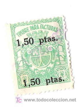 Sellos: TIMBRE PARA FACTURAS         -1.50 PTAS. - Foto 1