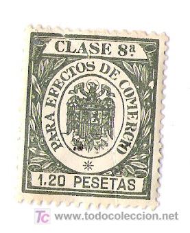 Sellos: PARA EFECTOS DE COMERCIO                    -  CLASE 8&ordf;      .1.20 PESETAS - Foto 1
