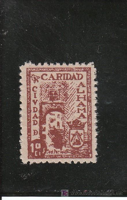 Sellos: CIUDAD DE ALHAMA. CARIDAD. 10 CTS. - Foto 1