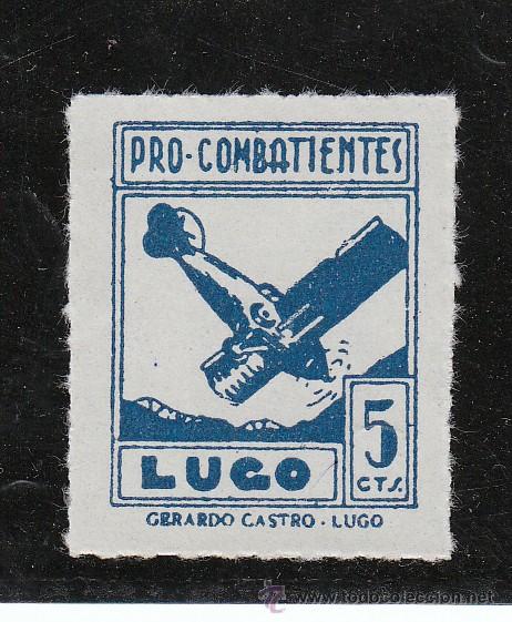 Sellos: LUGO. PRO COMBATIENTES. 5 CTS. AZUL - Foto 1