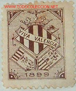 Sellos: Viva Valencia, 1899 - Foto 1