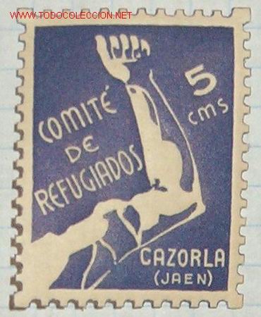 Sellos: Comit&eacute; de refugiados, 5 cts, Cazorla, Ja&eacute;n - Foto 1