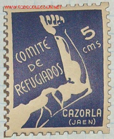 Sellos: Comit&eacute; de refugiados, 5 cts, Cazorla, Ja&eacute;n - Foto 1