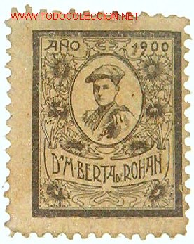 Sellos: A&ntilde;o 1900. Do&ntilde;a Maria Berta de Rohan. - Foto 1