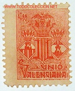 Sellos: Uni&oacute; valenciana 1899. - Foto 1