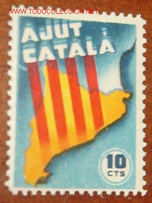 Sellos: Ajut catal&agrave;, 10 cts. - Foto 1