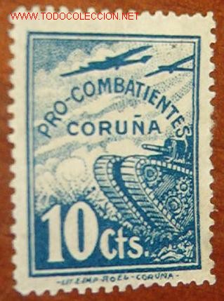 Sellos: Pro-combatientes, Coru&ntilde;a, 10 cts. - Foto 1