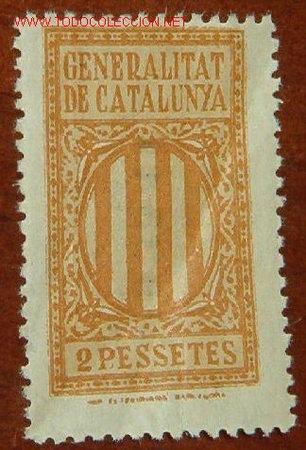 Sellos: Generalitat de Catalunya, 2 pessetes. - Foto 1