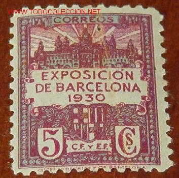 Sellos: Exposici&oacute;n de Barcelona, 5 cts - Foto 1