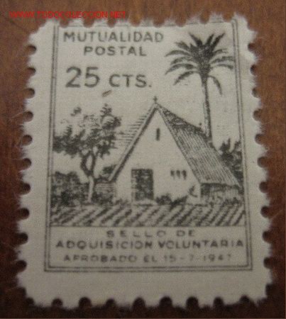 Sellos: Mutualidad postal, 25 cts - Foto 1