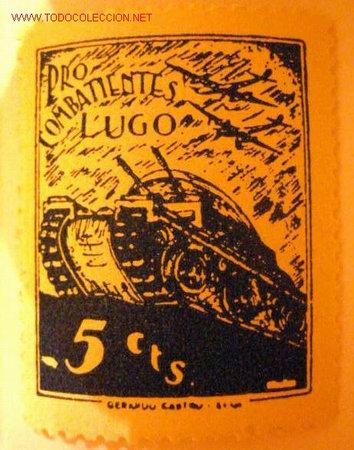 Sellos: Pro combatientes Lugo 5 cts. - Foto 1