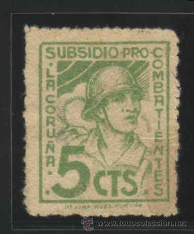 Sellos: S-1143- LA CORU&Ntilde;A. SUBSIDIO PRO COMBATIENTES - Foto 1