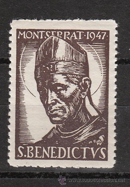 Sellos: S.BENEDICTUS. MONTSERRAT.1947 - Foto 1