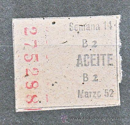 Sellos: CUPON DE RACIONAMIENTO DE ACEITE - Foto 1
