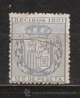 Sellos: 1881. RECIBOS. 12 CTS. DE PTA. - Foto 1