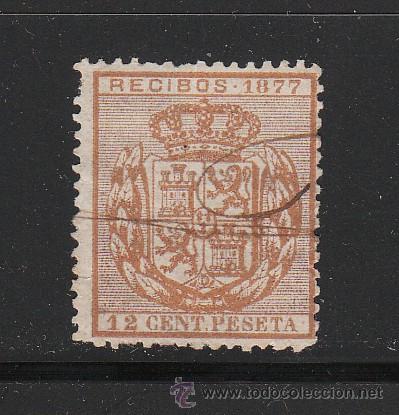 Sellos: RECIBOS 1877. 12 CENT. DE PESETA - Foto 1