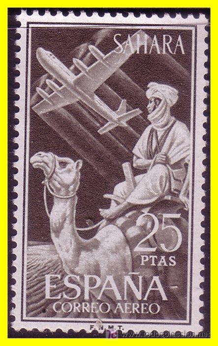 Briefmarken: SAHARA 1961 Ind&iacute;gena y avi&oacute;n, Edifil n&ordm; 189 * *