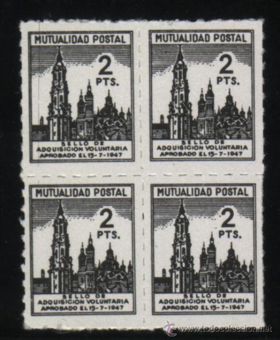 Sellos: S-03717- MUTUALIDAD POSTAL. BLOQUE DE 4. - Foto 1