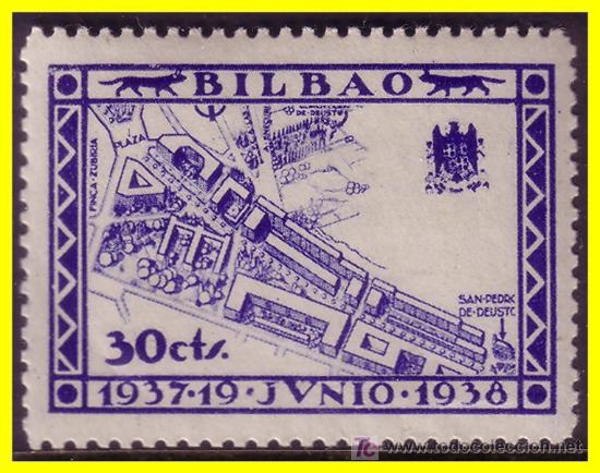 Briefmarken: VIZCAYA Bilbao, Guerra Civil, FESOFI n&ordm; 27 *