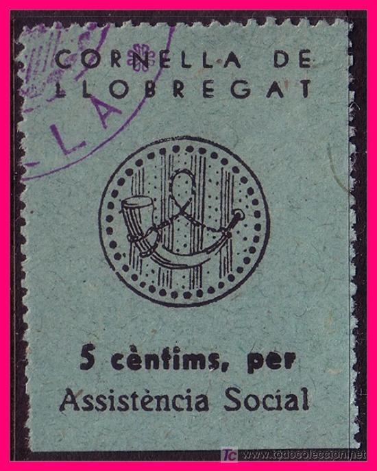 Stamps: Barcelona CORNELL&Aacute;, Guerra Civil, FESOFI n&ordm; 6 (*)