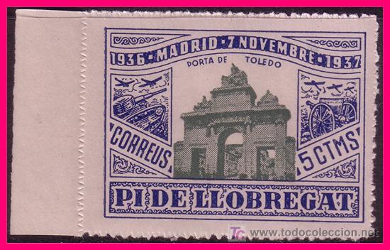 Briefmarken: Barcelona PI DE LLOBREGAT Guerra Civil, FESOFI n&ordm; SH6 * *