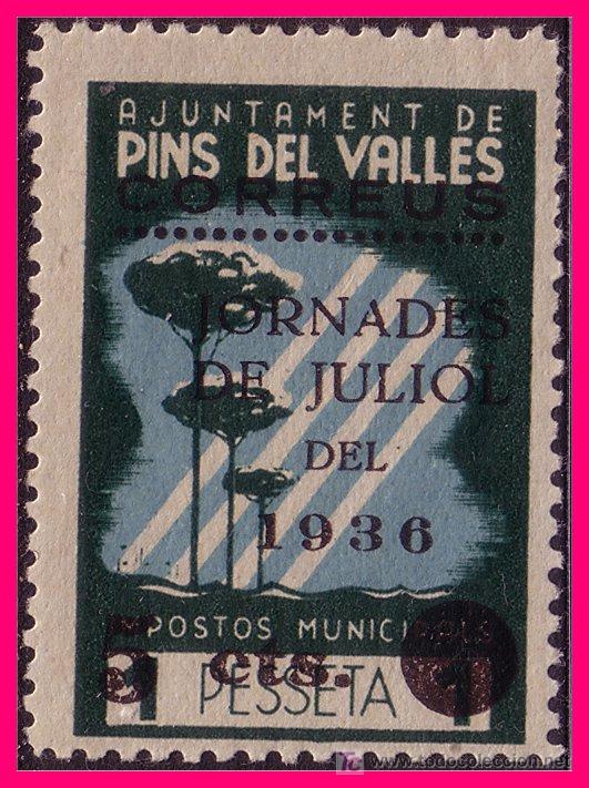 Briefmarken: Barcelona PINS DEL VALL&Eacute;S Guerra Civil, FESOFI n&ordm; 9 * *