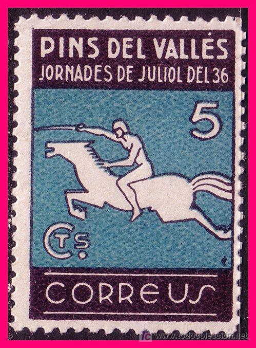 Briefmarken: Barcelona PINS DEL VALL&Eacute;S Guerra Civil, FESOFI n&ordm; 16 (papel grueso) *